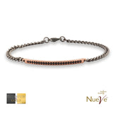 Bracciale Titanio e Oro 9 kt con diamanti neri - NUEVE GIOIELLI