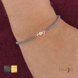 Bracciale Titanio e Oro 9 kt * Cappellino Laurea * - NUEVE GIOIELLI