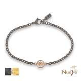 Bracciale Titanio e Oro 9 kt * Cappellino Laurea * - NUEVE GIOIELLI