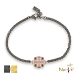 Bracciale Titanio e Oro 9 kt con diam.ti neri * I Sacri * - NUEVE GIOIELLI