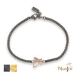 Bracciale Titanio e Oro 9 kt * Fortuna "La Farfalla" * - NUEVE GIOIELLI