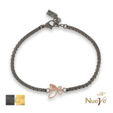 Bracciale Titanio e Oro 9 kt * Fortuna "La Farfalla" * - NUEVE GIOIELLI