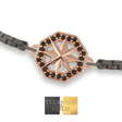 Bracciale Titanio e Oro 9 kt con diamanti neri * La rosa dei venti * - NUEVE GIOIELLI