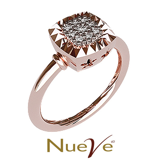 NUEVE PHIRAMIDS SQUARE ROSE AND WHITE GOLD